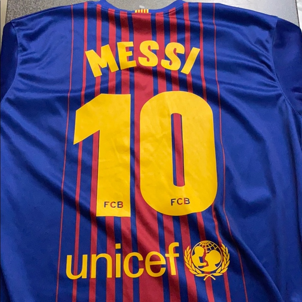Lionel Messi Authentic Rakuten FCB Jersey